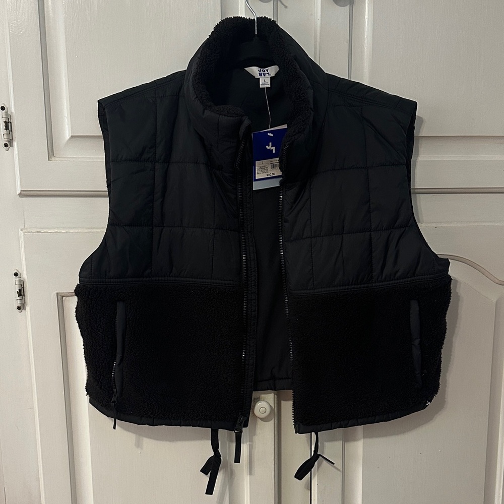 JoyLab Black Quilted Fleece Vest